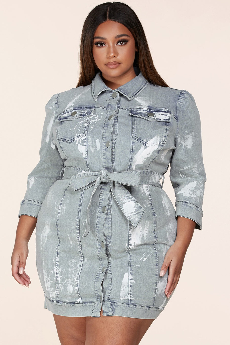 Denim Dress-with stretch-Plus size