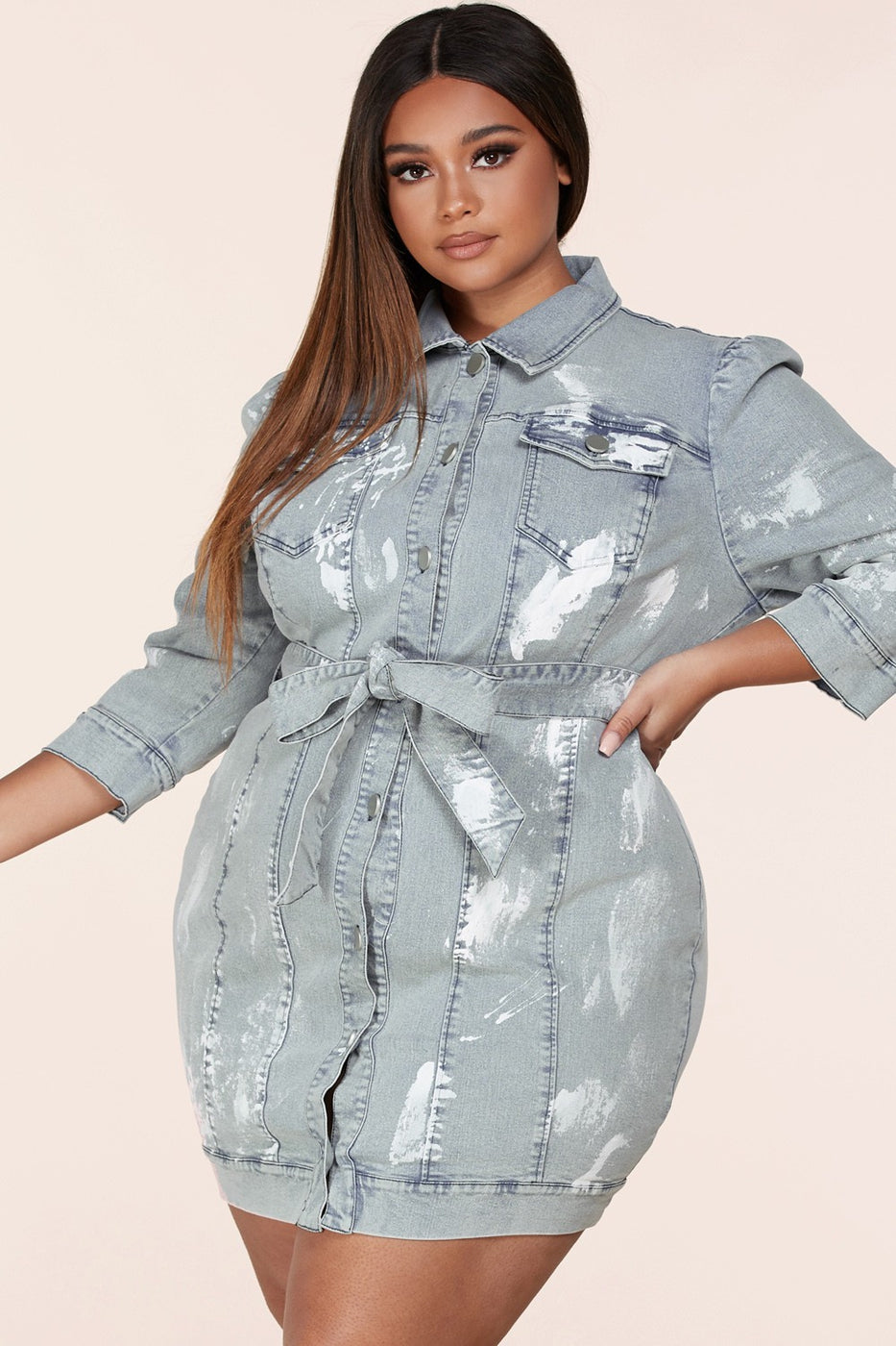 Denim Dress-with stretch-Plus size