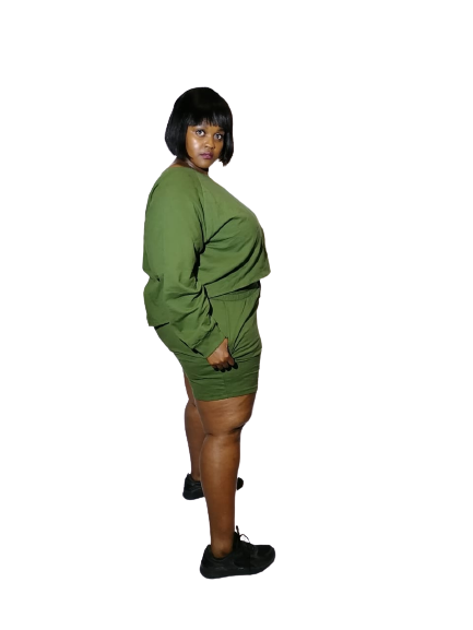 Plus Lounge Wear set-green